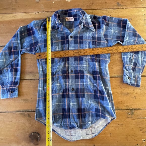 Vintage 1970's K-Mart Button up Flannel Shirt Size 14 please see measurements - Picture 3 of 4